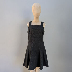 Thakoon Addition Black Jacquered Leopard Dress Size 10